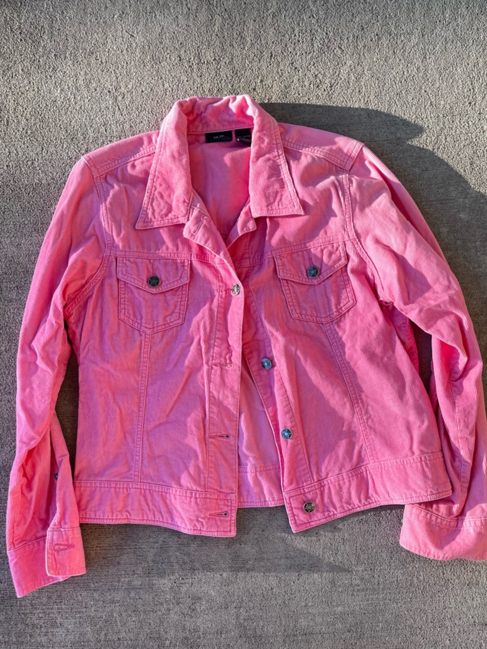 Vintage 90s baileys point pink lemonade corduroy Jean jacket coat top Y2K